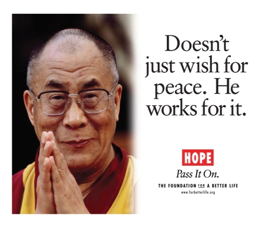 The Dalai Lama has been working tirelessly for decades to achieve peace for 